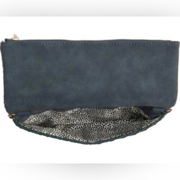 Sole Society Woven Foldover Bag with Crossbody Chain - Picture 5 of 8